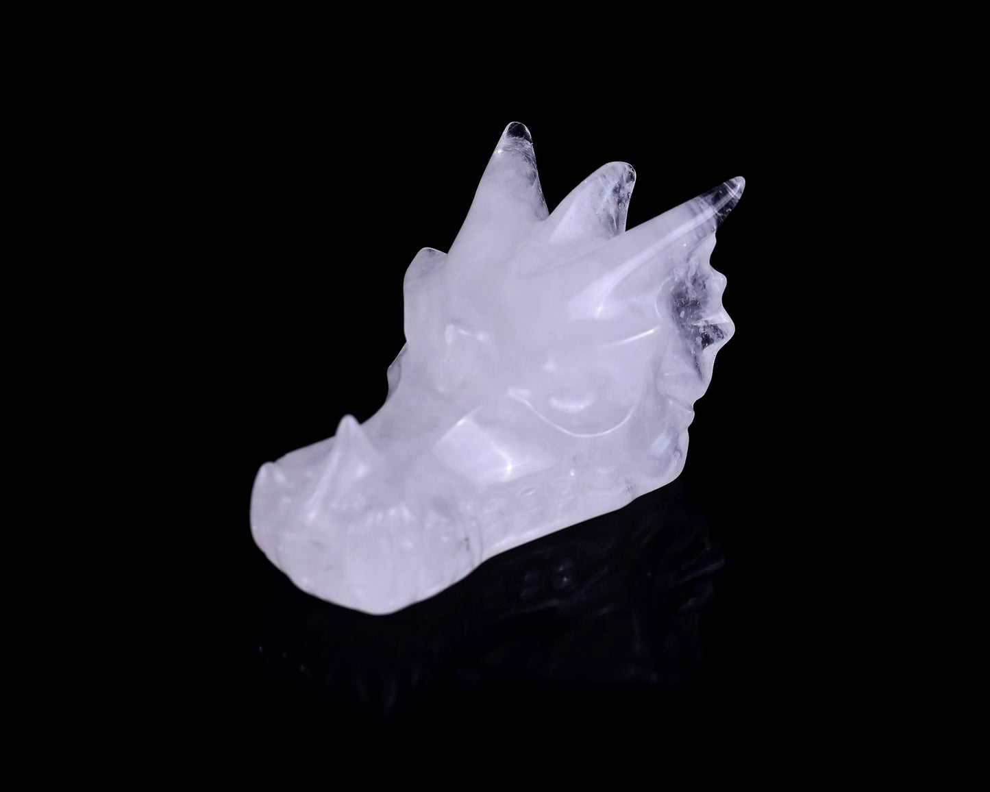 Nicedony 3.1" Angolan Quartz Hand Carved Dragon Skull Sculpture - View 9