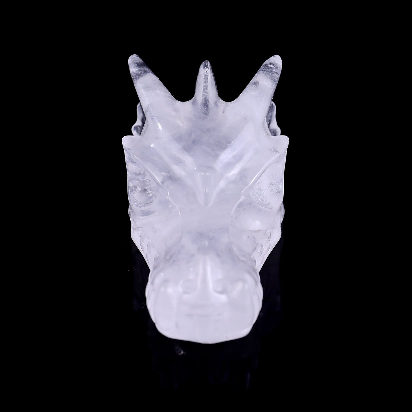 Nicedony 3.1" Angolan Quartz Rock Hand Carved Dragon Skull Sculpture - View 2