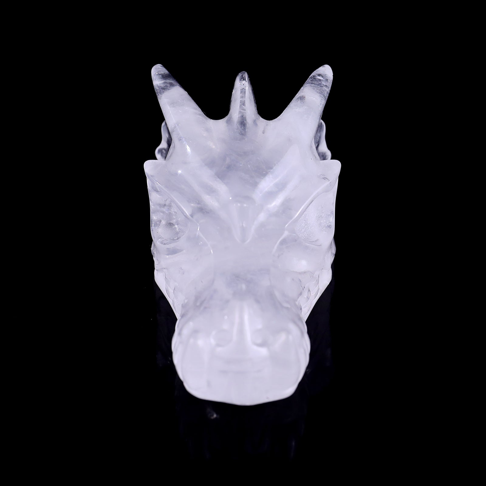 Nicedony 3.1" Angolan Quartz Rock Hand Carved Dragon Skull Sculpture - View 2