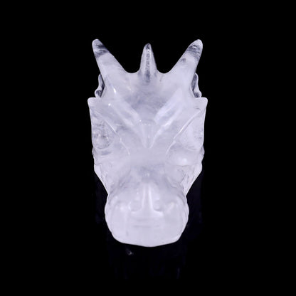 Nicedony 3.1" Angolan Quartz Rock Hand Carved Dragon Skull Sculpture - View 2