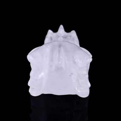Nicedony 3.1" Angolan Quartz Rock Hand Carved Dragon Skull Sculpture - View 4