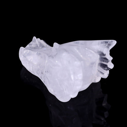 Nicedony 3.1" Angolan Quartz Rock Hand Carved Dragon Skull Sculpture - View 5