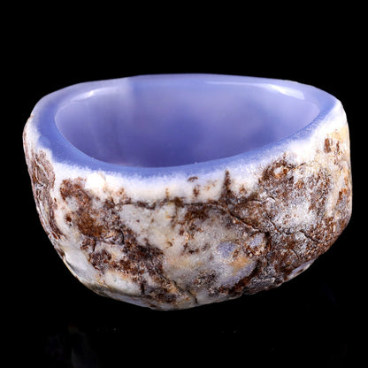 Nicedony 3.1" Blue Chalcedony Hand Carved Crystal Bowl - View 4