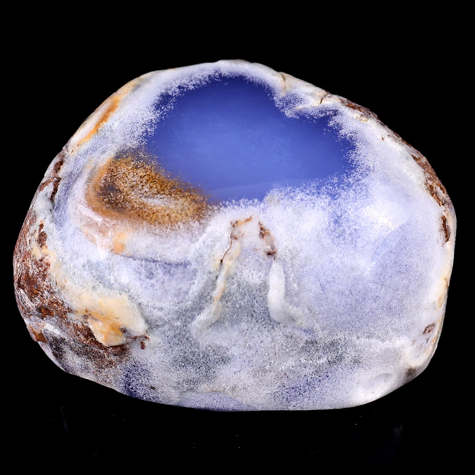 Nicedony 3.1" Blue Chalcedony Hand Carved Crystal Bowl - View 7