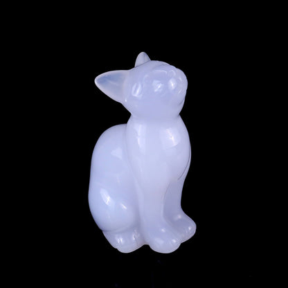 Nicedony 3.1" Blue Chalcedony Hand Carved Crystal Cat Sculpture - View 11