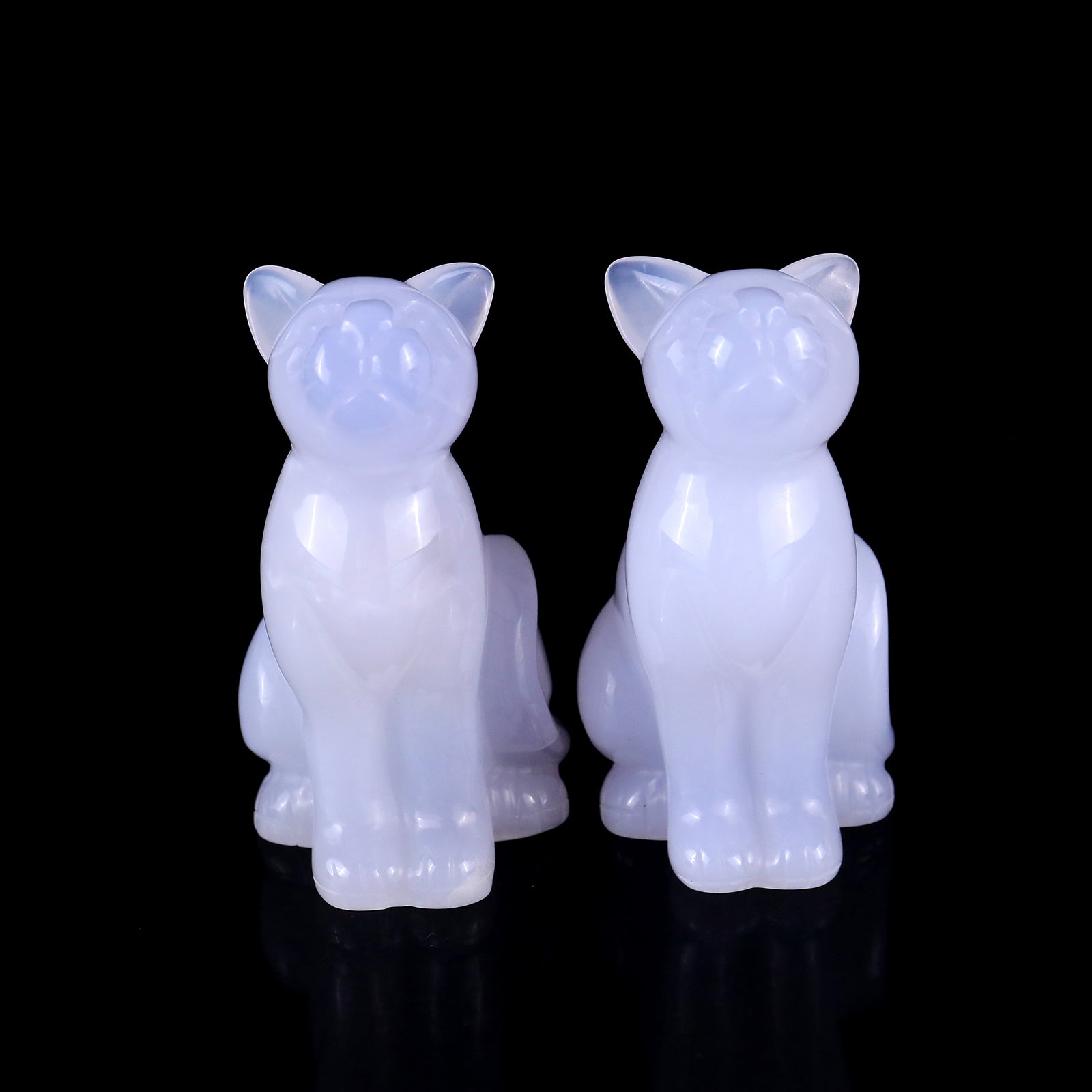 Nicedony 3.1" Blue Chalcedony Hand Carved Crystal Cat Sculpture - View 3
