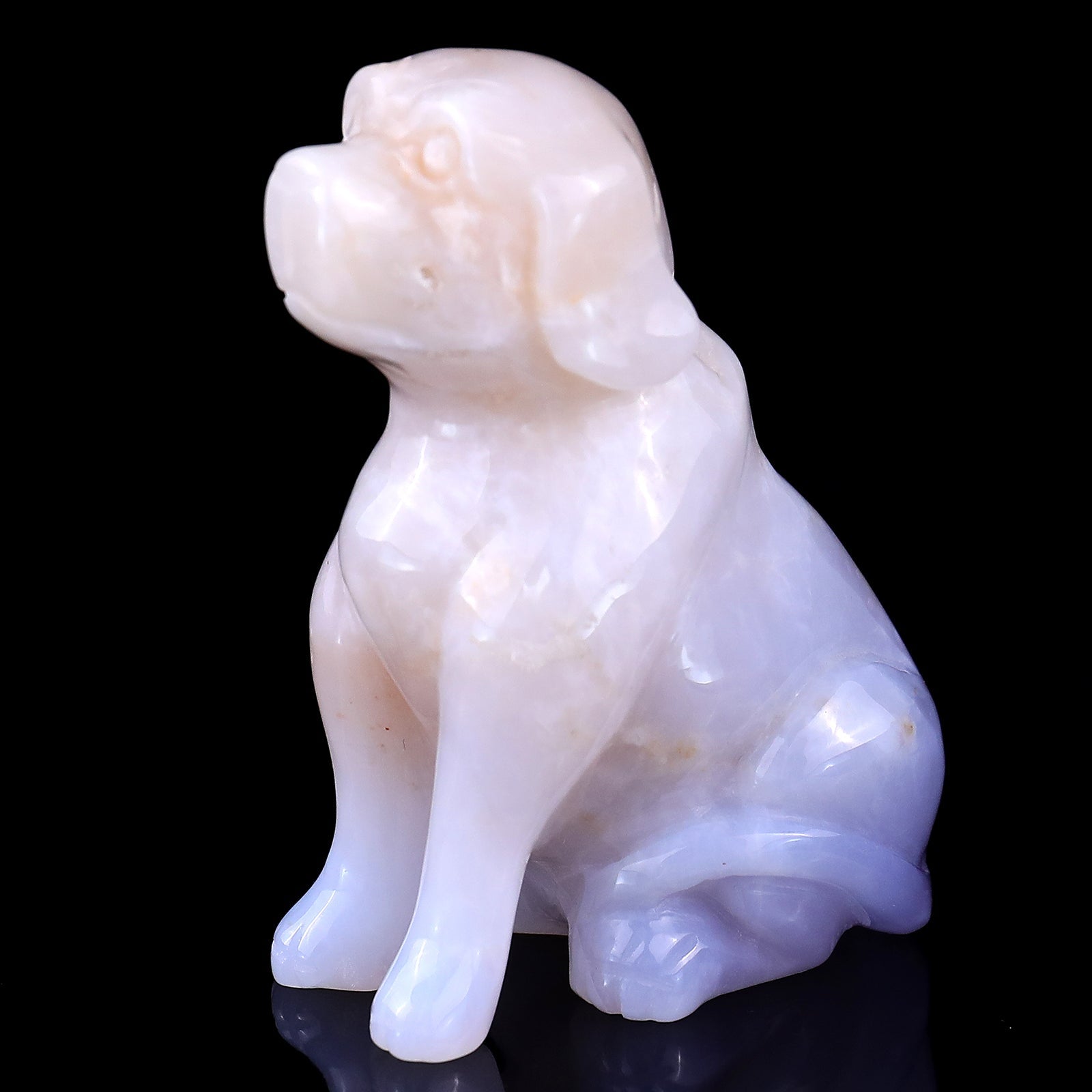 Nicedony 3.1" Blue Chalcedony Hand Carved Crystal Dog Sculpture - View 9