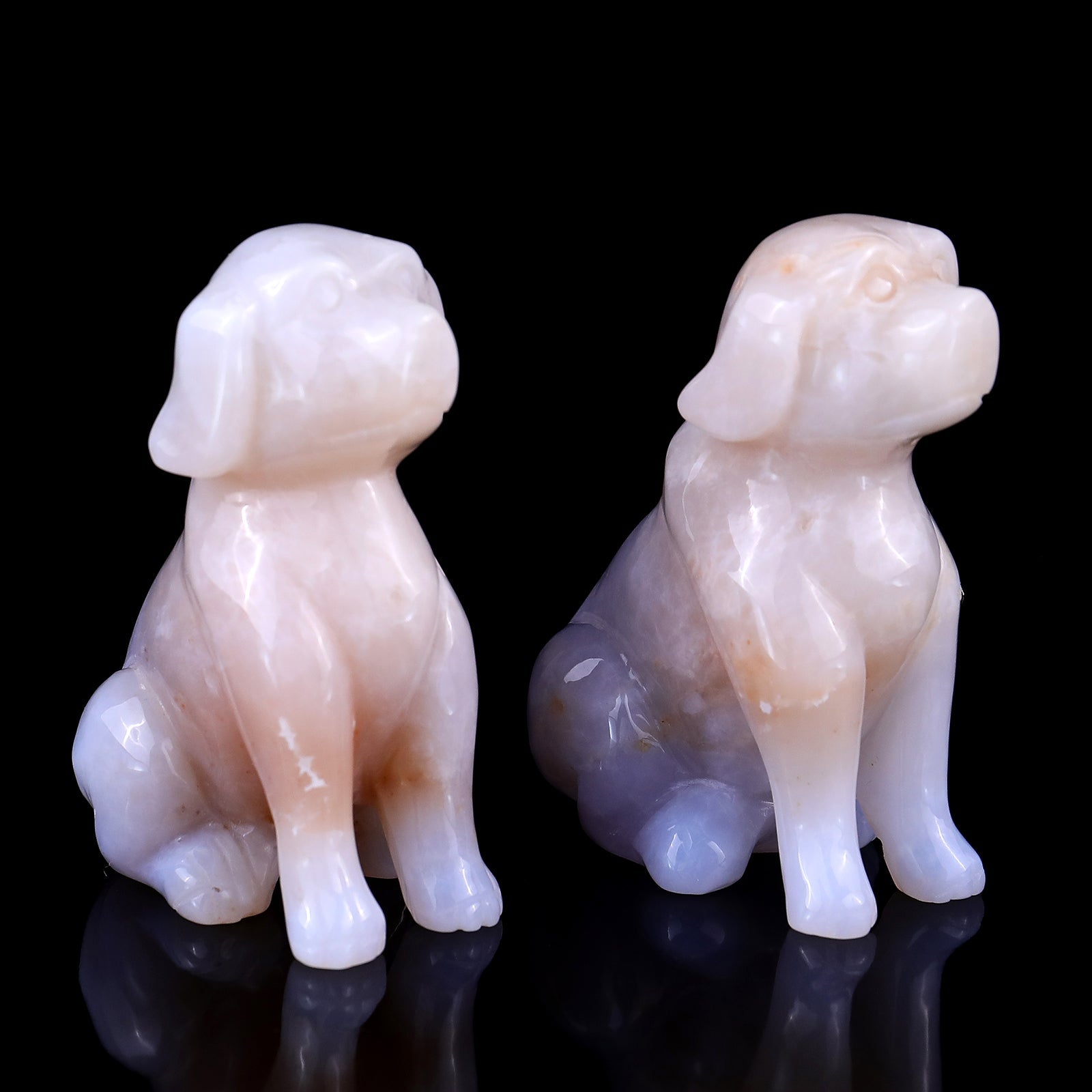 Nicedony 3.1" Blue Chalcedony Hand Carved Crystal Dog Sculpture - View 3