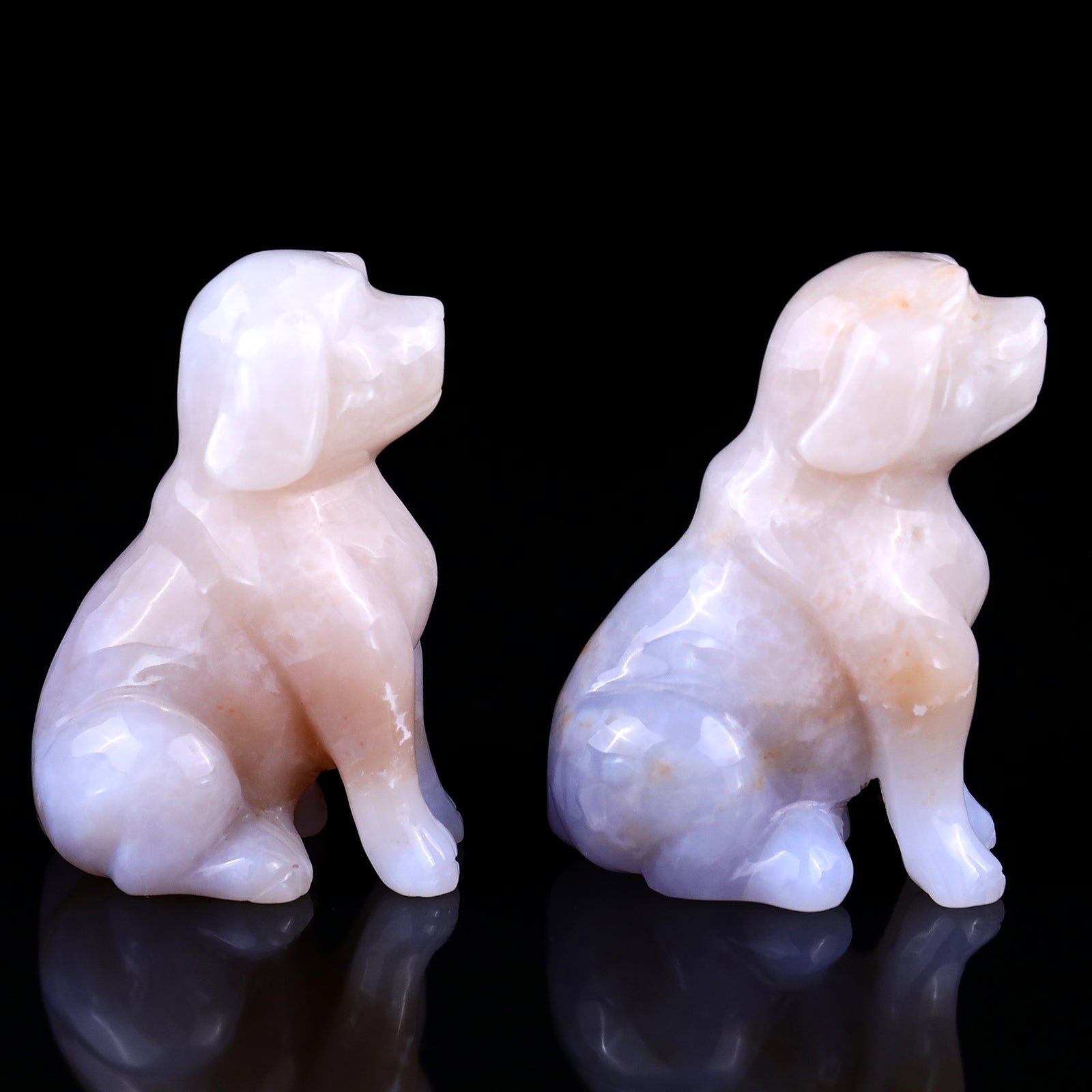 Nicedony 3.1" Blue Chalcedony Hand Carved Crystal Dog Sculpture - View 5