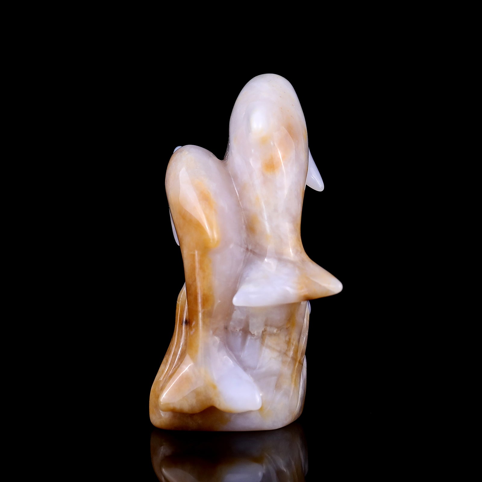 Nicedony 3.1" Blue Chalcedony Hand Carved Crystal Dolphins Sculpture - View 5