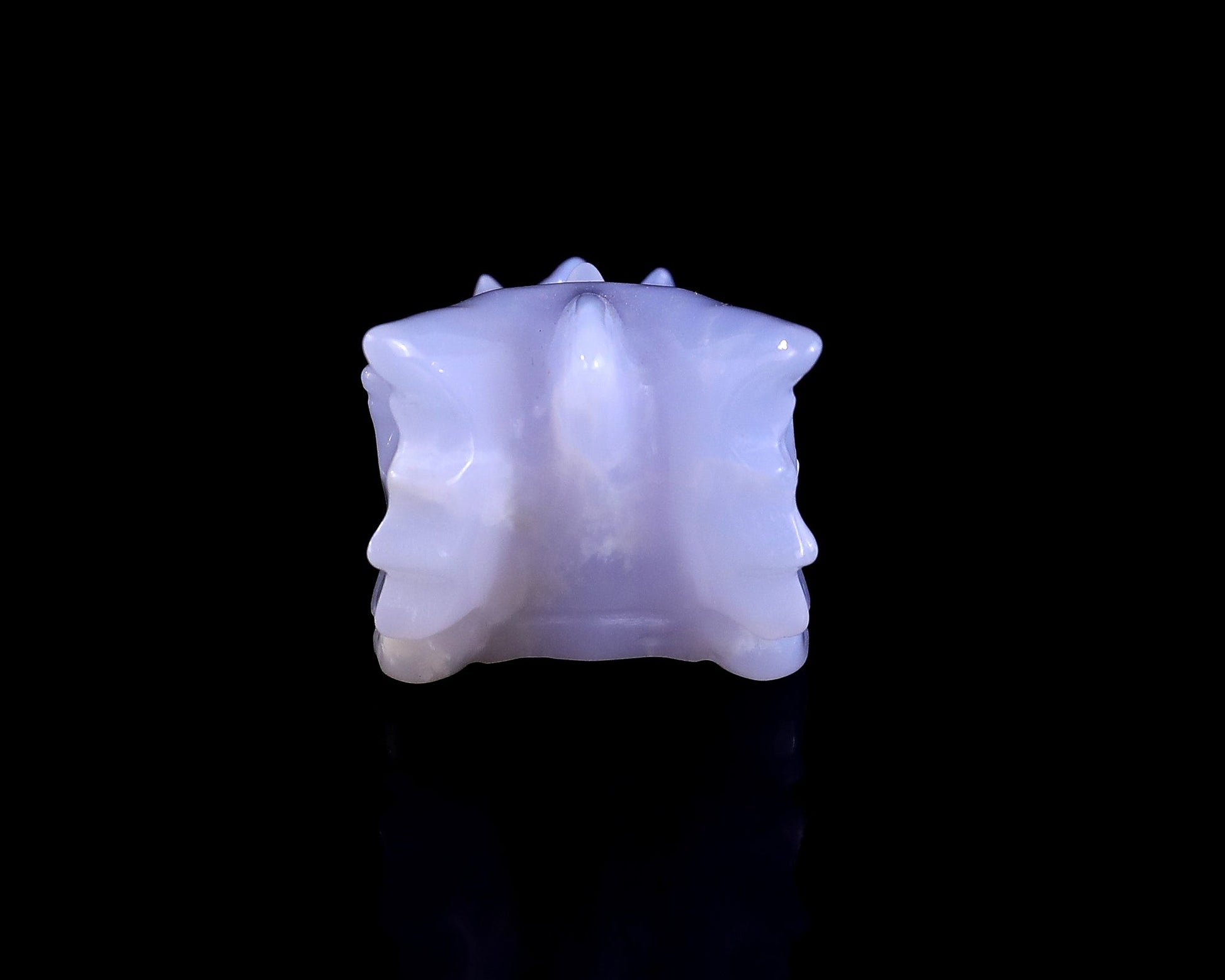 Nicedony 3.1" Blue Chalcedony Hand Carved Dragon Skull Sculpture - View 5