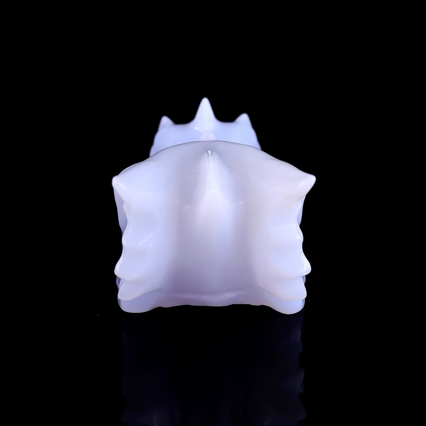 Nicedony 3.1" Blue Chalcedony Hand Carved Dragon Skull Sculpture - View 12