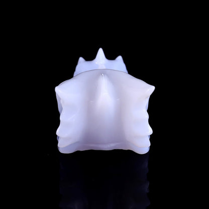 Nicedony 3.1" Blue Chalcedony Hand Carved Dragon Skull Sculpture - View 12