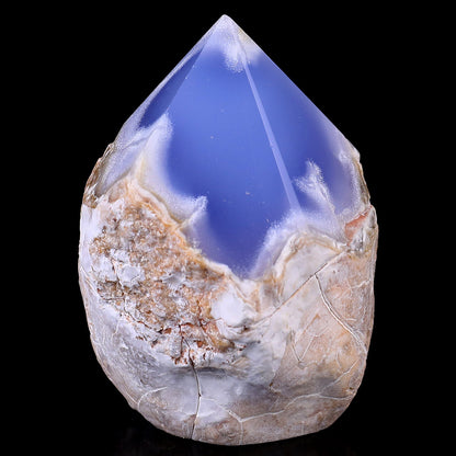 Nicedony 3.1" Blue Chalcedony Hand Carved Crystal Polished Point - #1100178