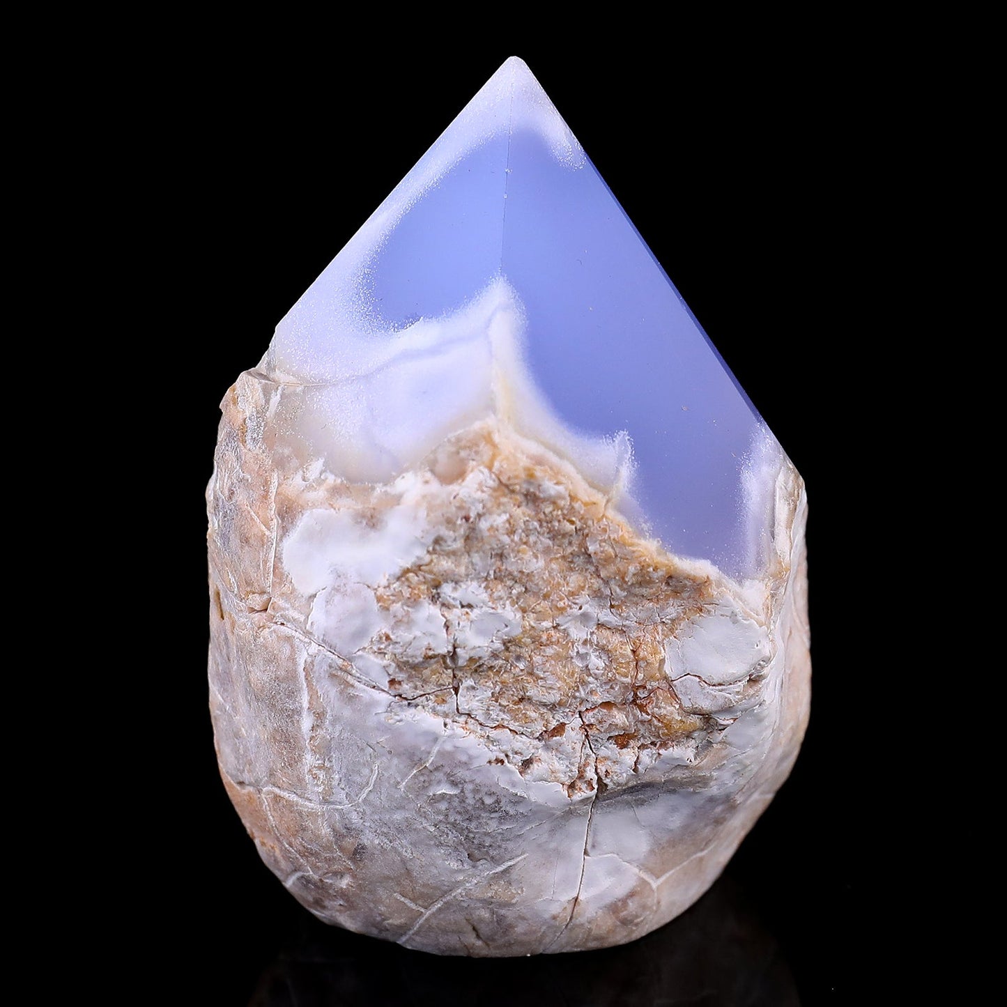 Nicedony 3.1" Blue Chalcedony Hand Carved Crystal Polished Point - #1100160