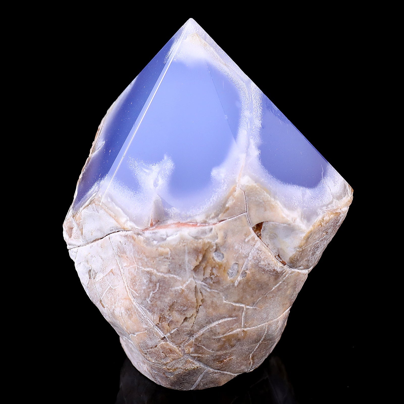 Nicedony 3.1" Blue Chalcedony Hand Carved Crystal Polished Point - View 7