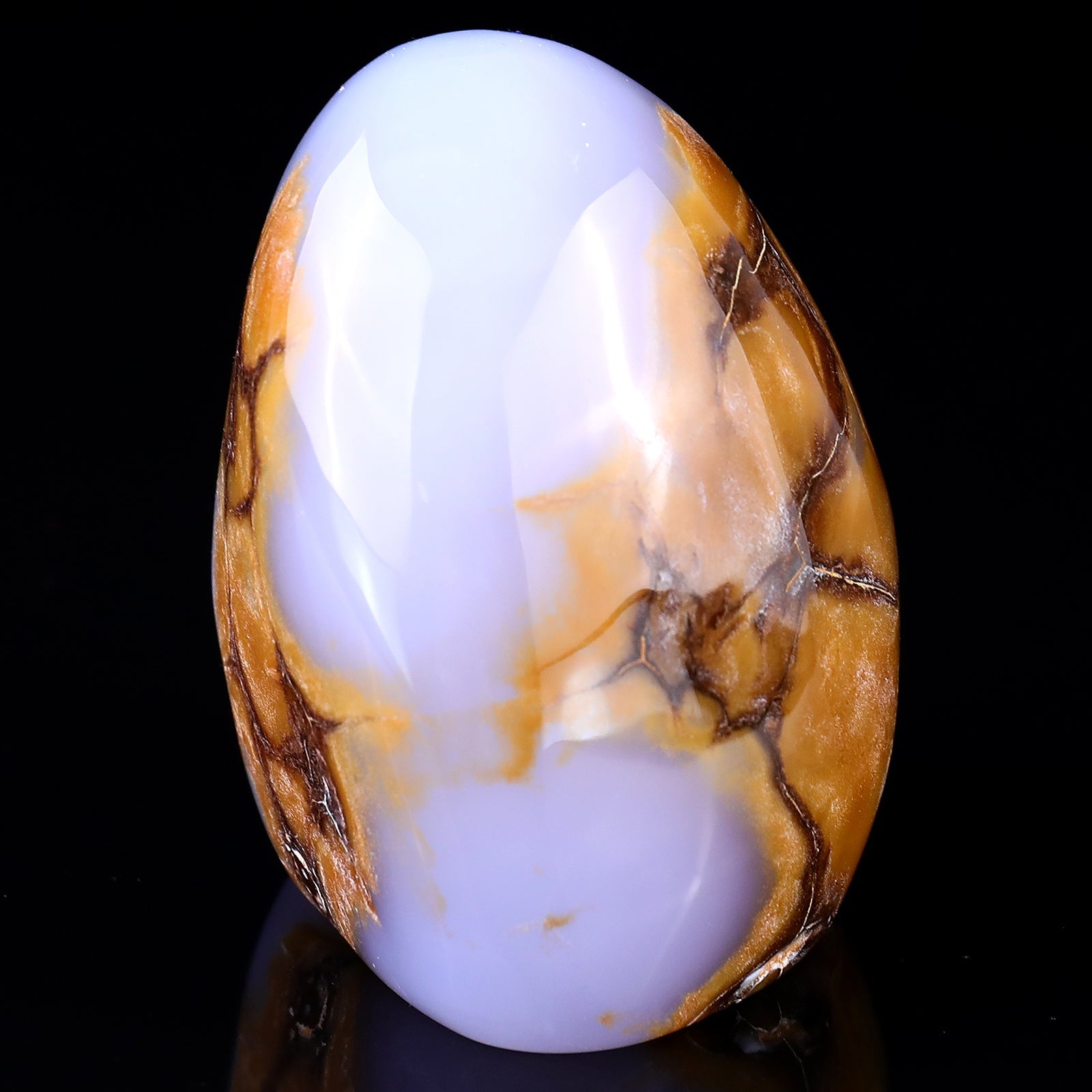 Nicedony 3.1" Blue Chalcedony Hand Carved Crystal Polished Stone - View 12