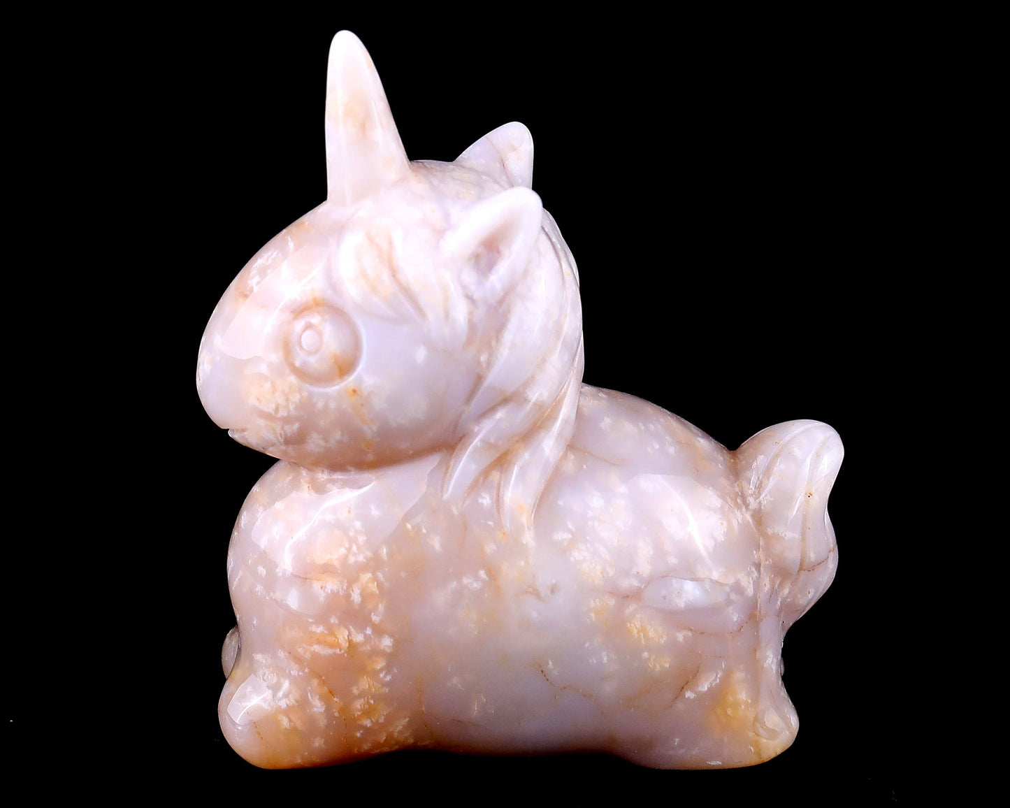 Nicedony 3.1" Chalcedony Hand Carved Crystal Unicorn Sculpture - View 8