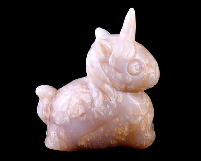 Nicedony 3.1" Chalcedony Hand Carved Crystal Unicorn Sculpture - View 4