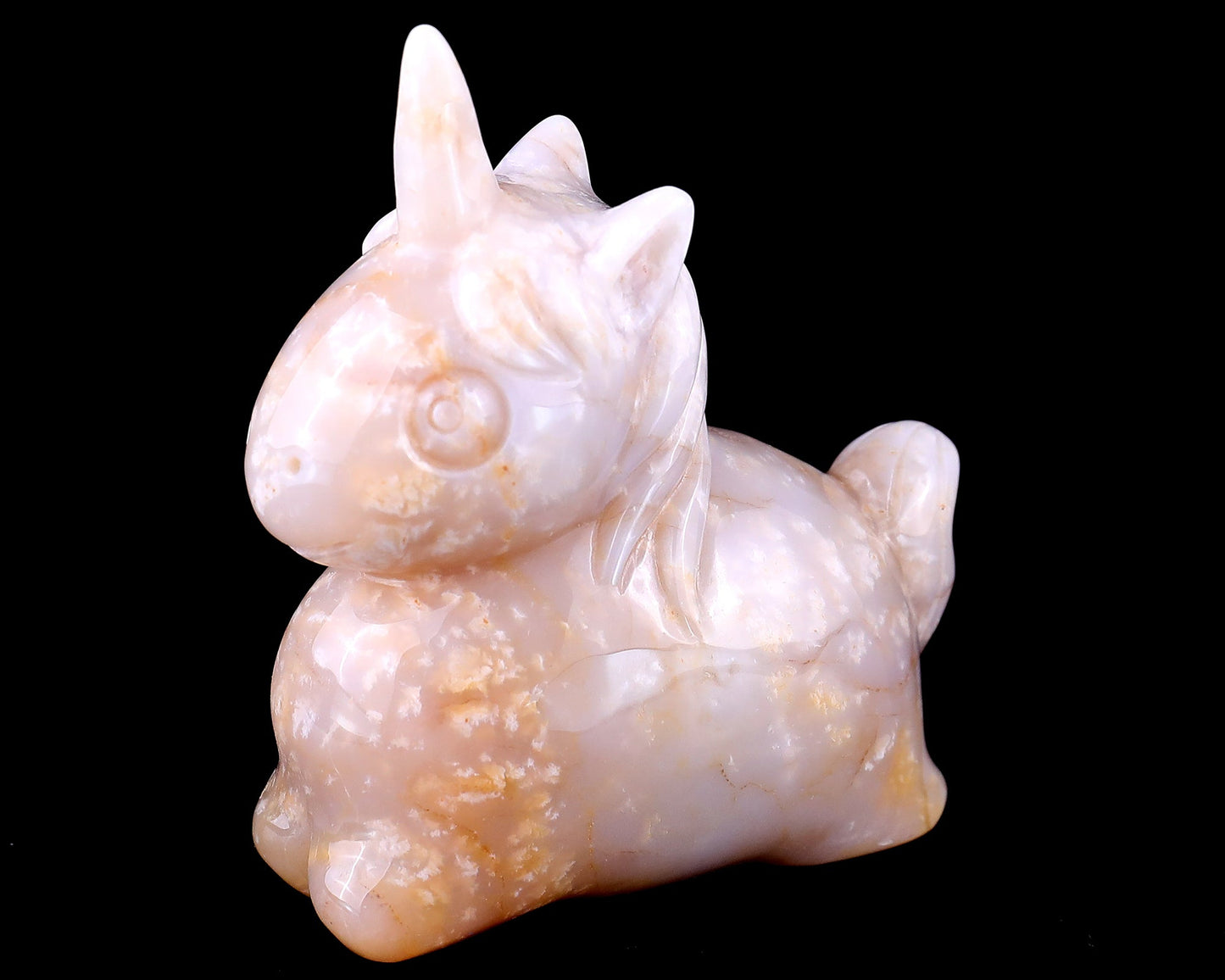 Nicedony 3.1" Chalcedony Hand Carved Crystal Unicorn Sculpture - View 10