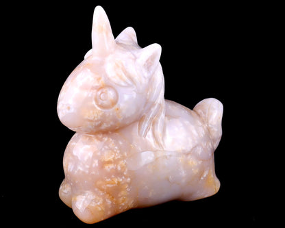 Nicedony 3.1" Chalcedony Hand Carved Crystal Unicorn Sculpture - View 10