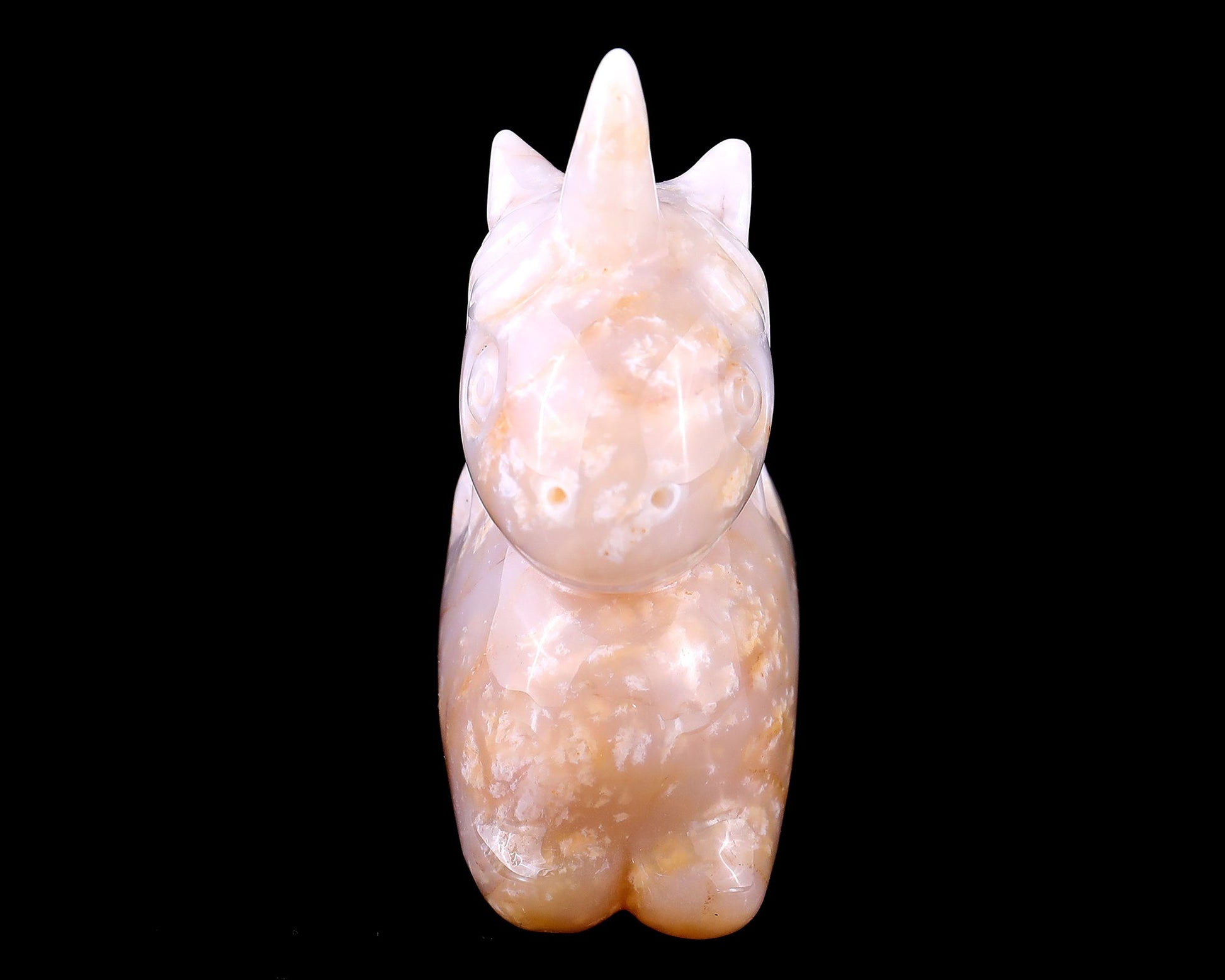 Nicedony 3.1" Chalcedony Hand Carved Crystal Unicorn Sculpture - View 2