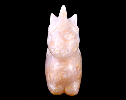 Nicedony 3.1" Chalcedony Hand Carved Crystal Unicorn Sculpture - View 2