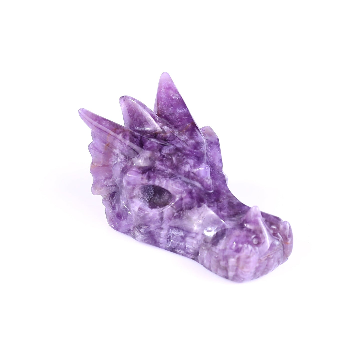 Nicedony 3.1" Dream Amethyst Hand Carved Dragon Skull Sculpture - View 9