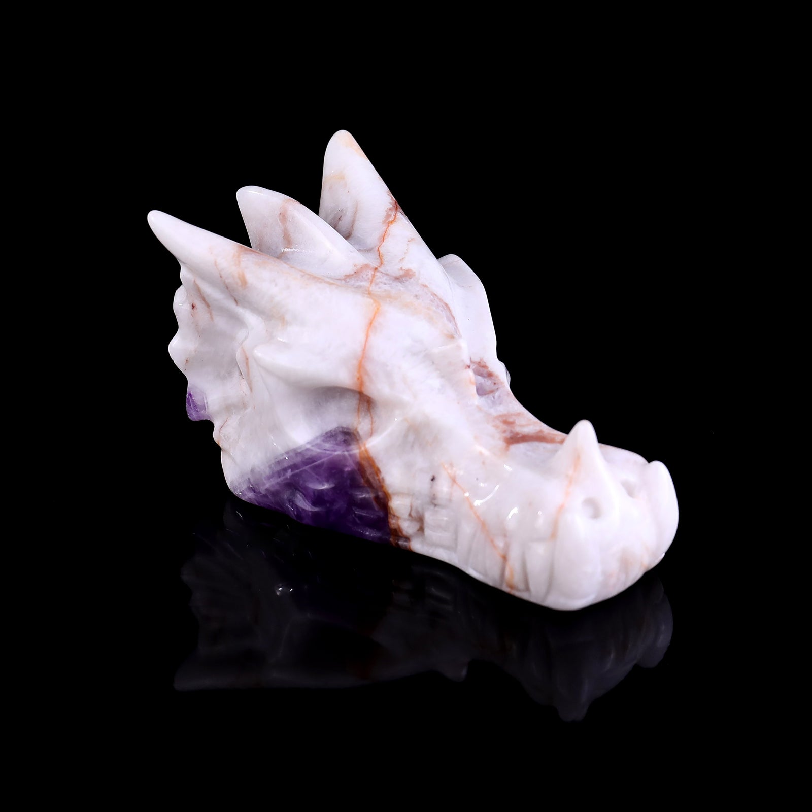 Nicedony 3.1" Dream Amethyst Hand Carved Dragon Skull Sculpture - View 18