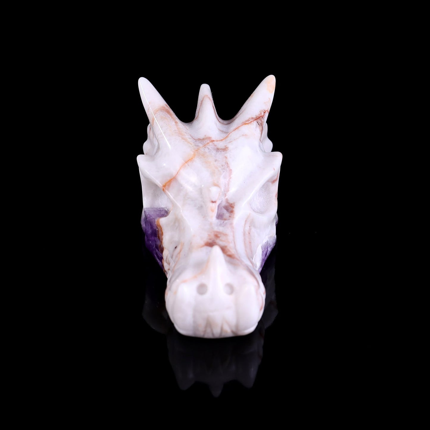 Nicedony 3.1" Dream Amethyst Hand Carved Dragon Skull Sculpture - View 19