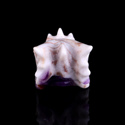 Nicedony 3.1" Dream Amethyst Hand Carved Dragon Skull Sculpture - View 21