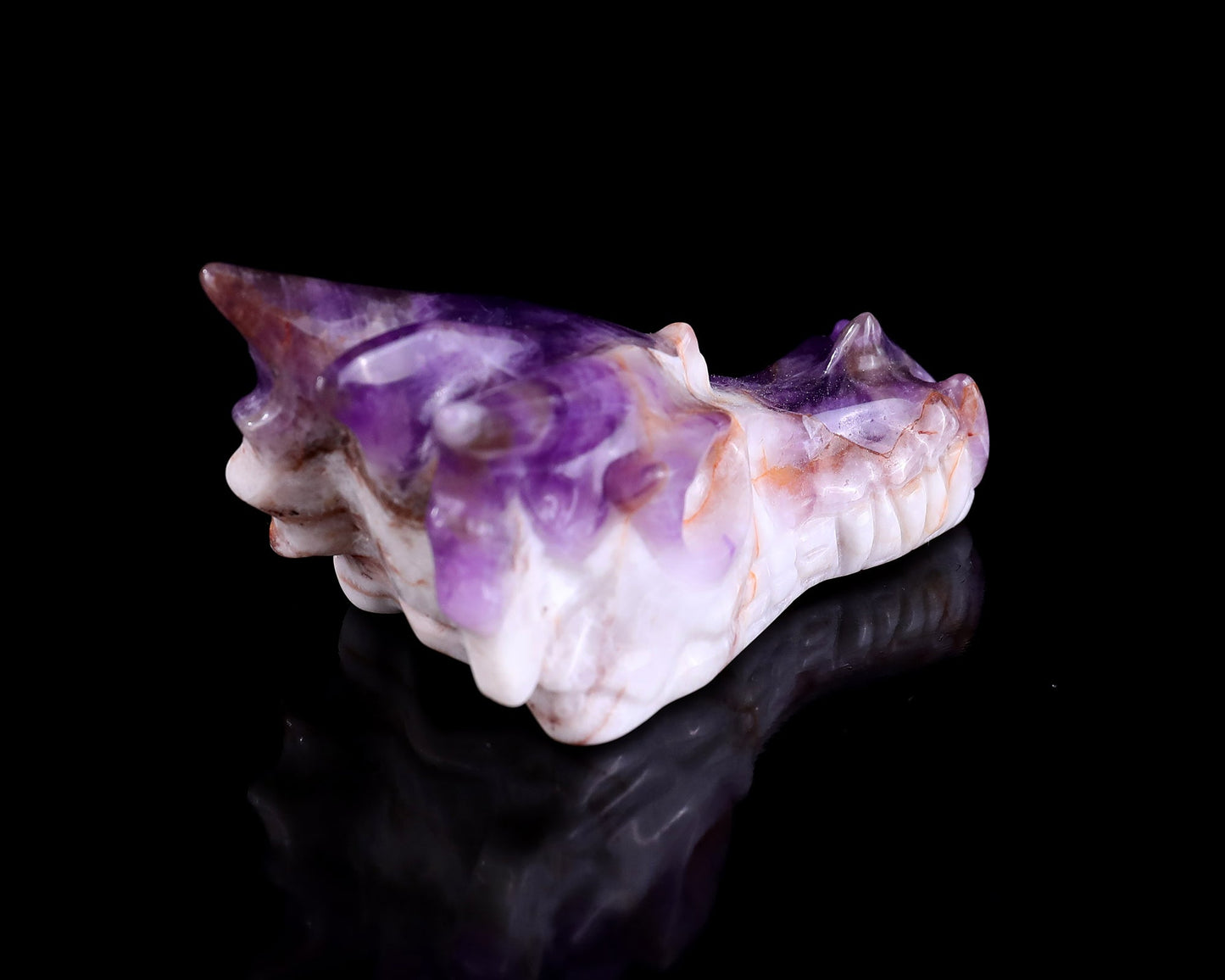 Nicedony 3.1" Dream Amethyst Hand Carved Dragon Skull Sculpture - View 4