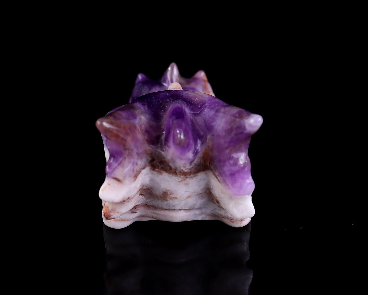 Nicedony 3.1" Dream Amethyst Hand Carved Dragon Skull Sculpture - View 5