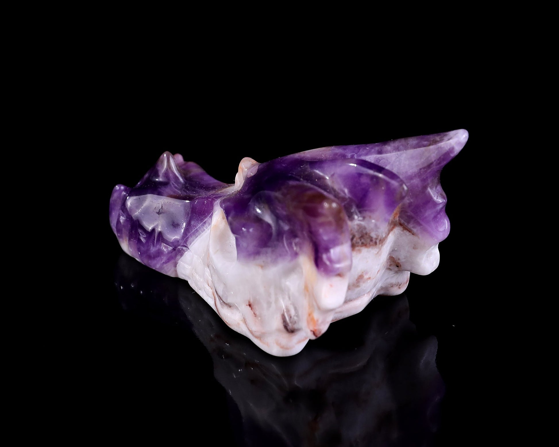 Nicedony 3.1" Dream Amethyst Hand Carved Dragon Skull Sculpture - View 6