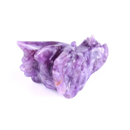 Nicedony 3.1" Dream Amethyst Hand Carved Dragon Skull Sculpture - View 12