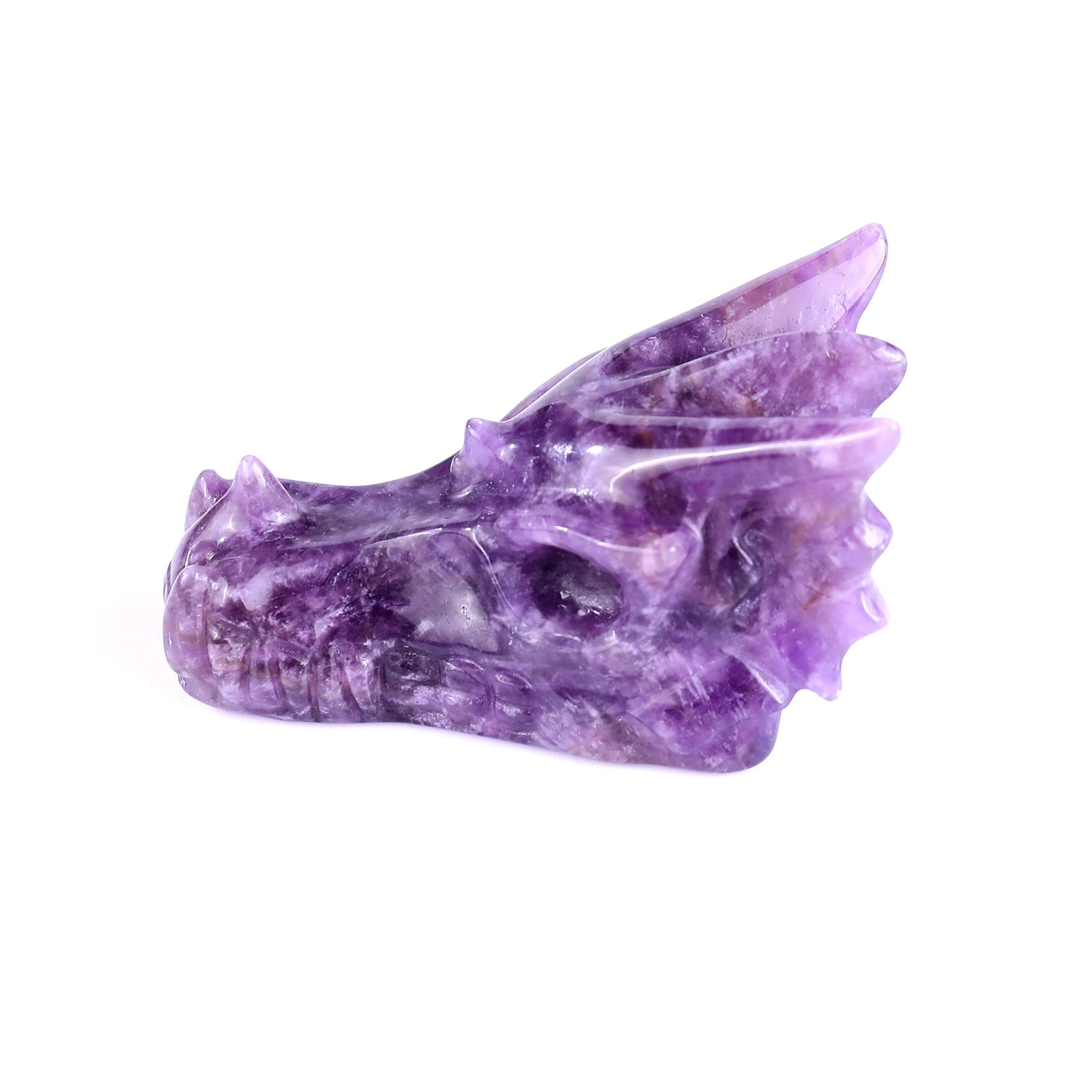 Nicedony 3.1" Dream Amethyst Hand Carved Dragon Skull Sculpture - View 15