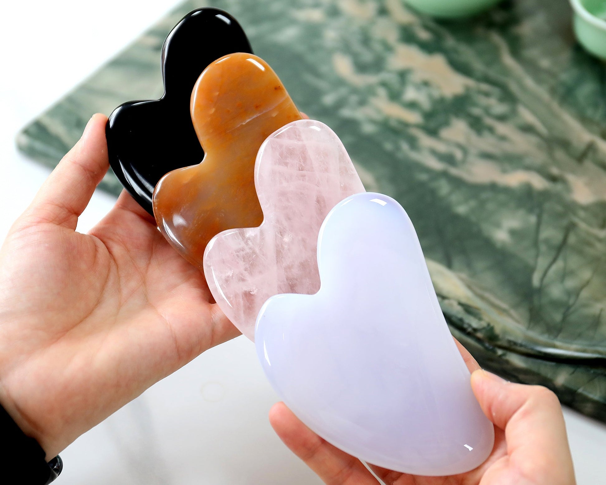 Nicedony 3.1" Gemstone Hand Carved Crystal Guasha Tool,Massage Tool - View 8