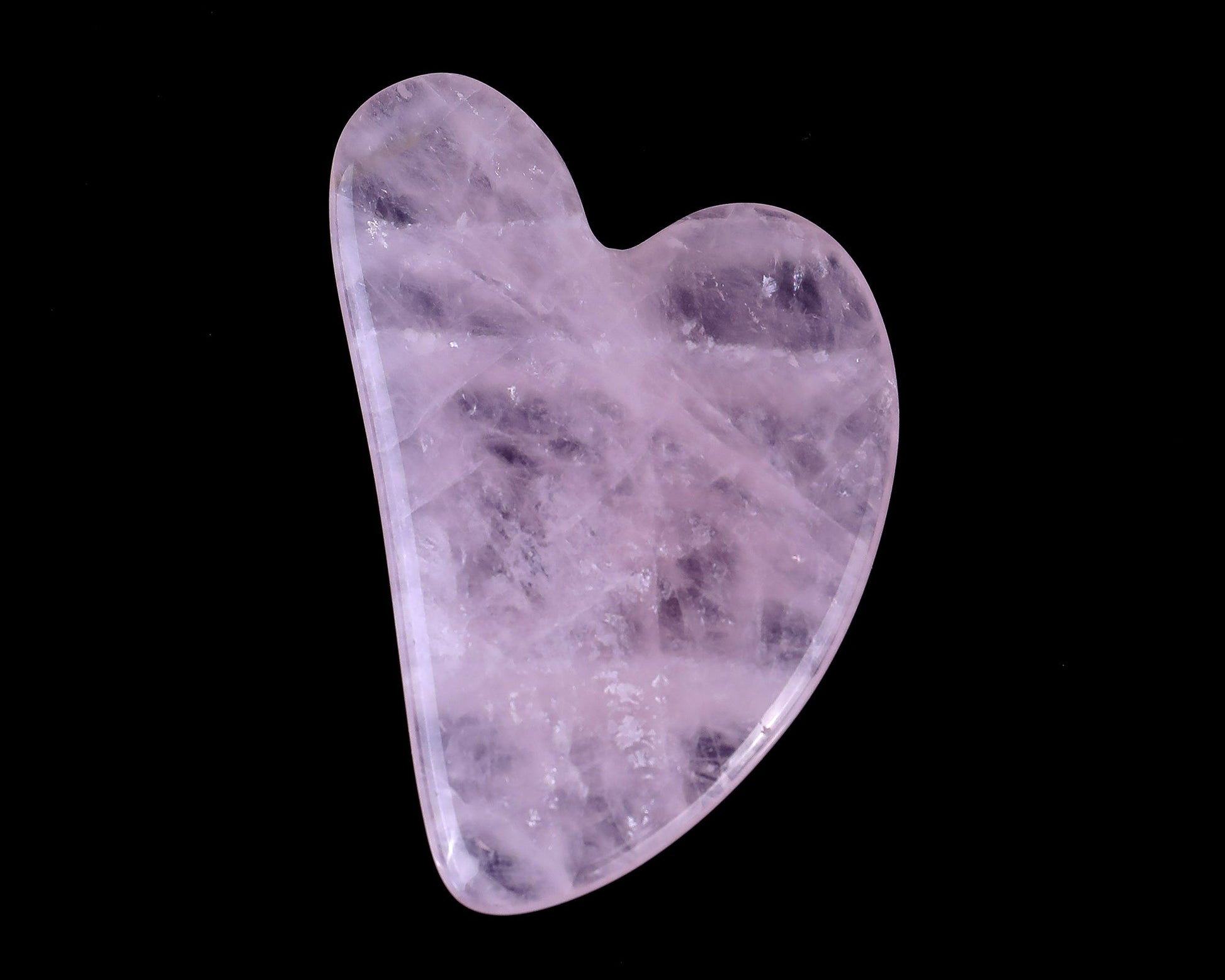 Nicedony 3.1" Gemstone Hand Carved Crystal Guasha Tool,Massage Tool - Rose Quartz