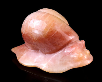 Nicedony 3.1" Gold Silk Jade Hand Carved Crystal Snail Sculpture - View 4