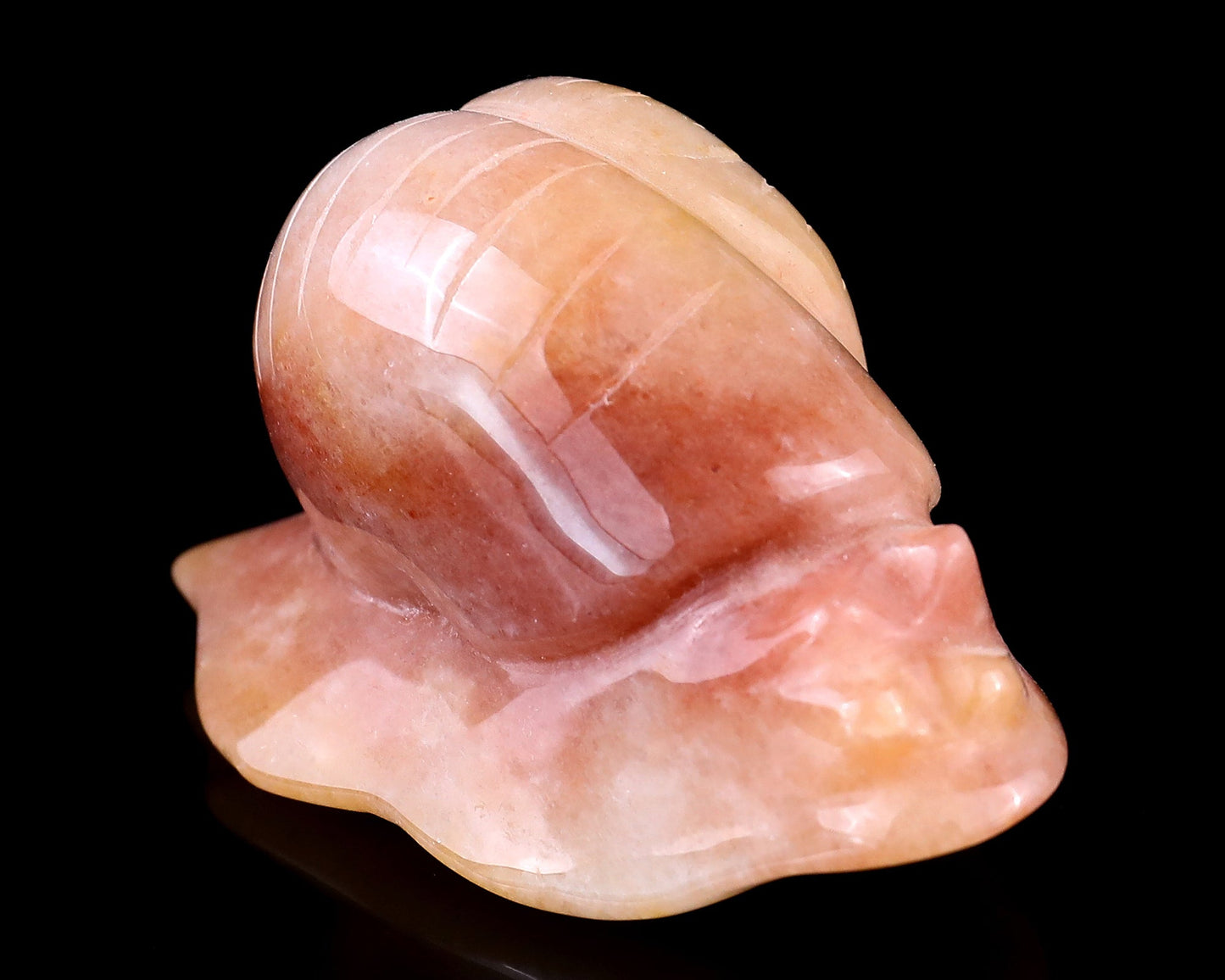 Nicedony 3.1" Gold Silk Jade Hand Carved Crystal Snail Sculpture - View 3