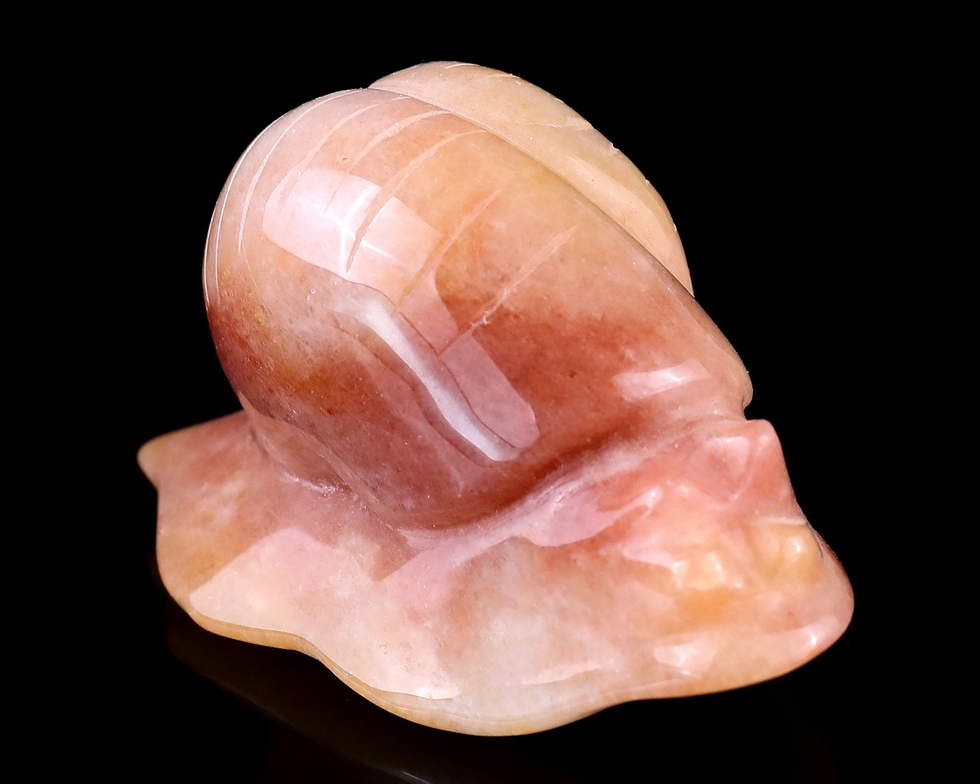 Nicedony 3.1" Gold Silk Jade Hand Carved Crystal Snail Sculpture - View 3