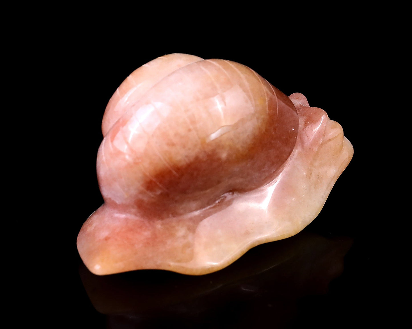 Nicedony 3.1" Gold Silk Jade Hand Carved Crystal Snail Sculpture - View 5