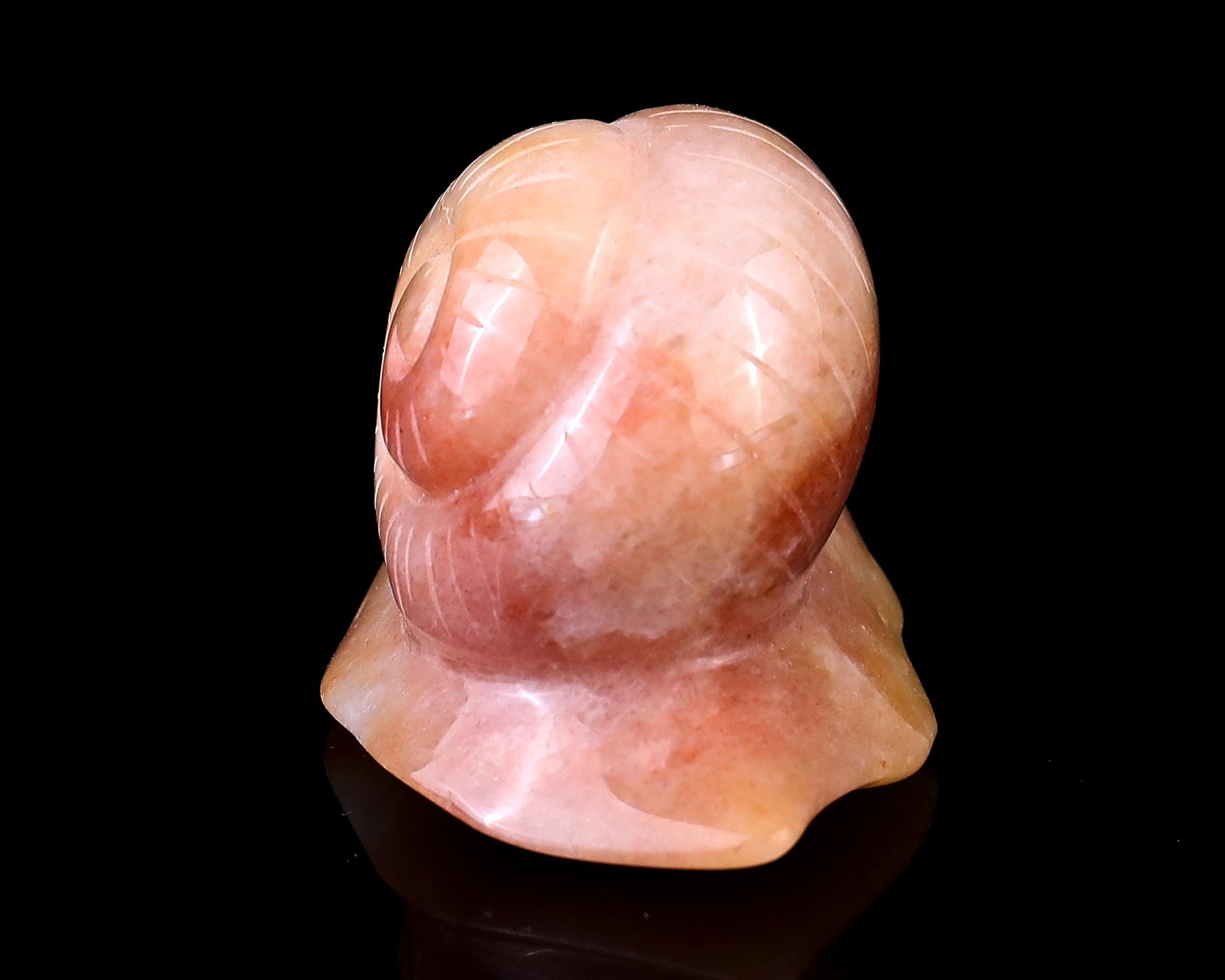Nicedony 3.1" Gold Silk Jade Hand Carved Crystal Snail Sculpture - View 6