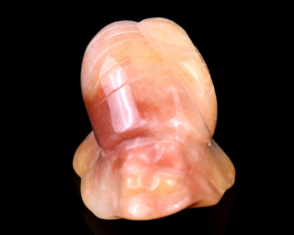 Nicedony 3.1" Gold Silk Jade Hand Carved Crystal Snail Sculpture - View 2