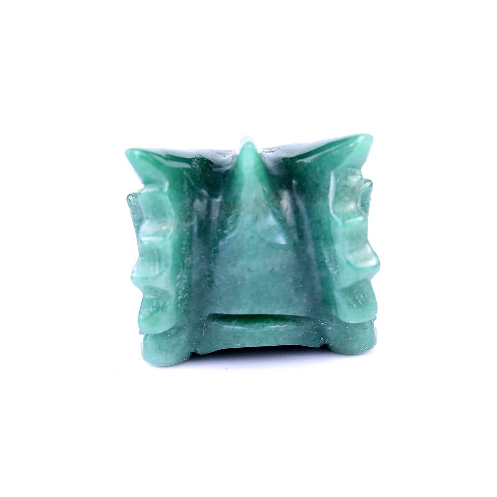 Nicedony 3.1" Green Aventurine Hand Carved Dragon Skull Sculpture - View 5