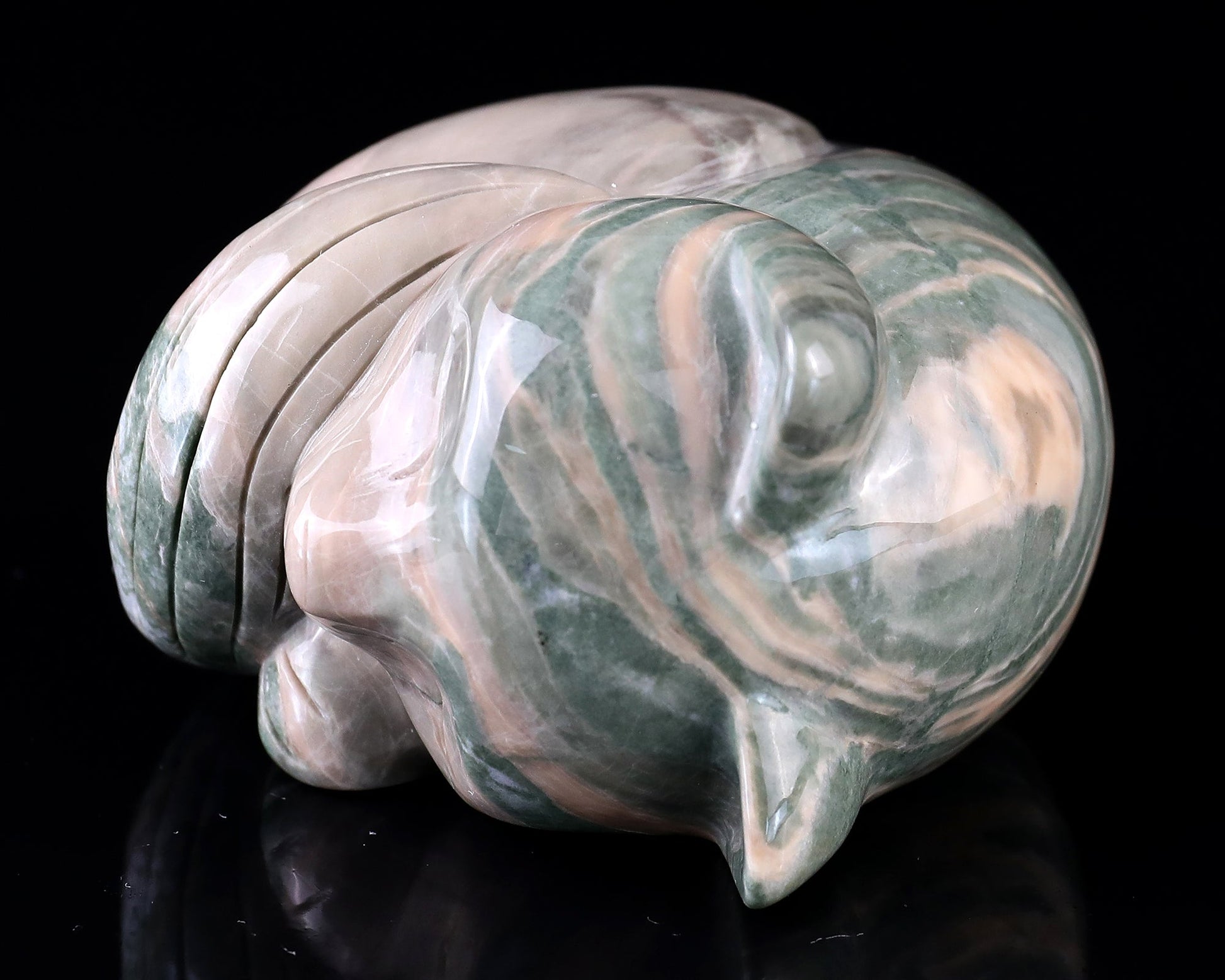 Nicedony 3.1" Jiulong Jade Hand Carved Crystal Cat Sculpture - View 8
