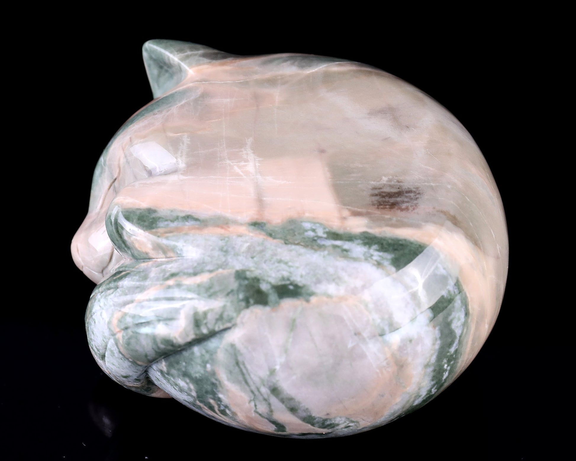 Nicedony 3.1" Jiulong Jade Hand Carved Crystal Cat Sculpture - View 7