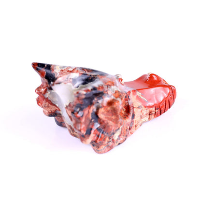 Nicedony 3.1" Red Jasper Hand Carved Crystal Dragon Skull Sculpture - View 4