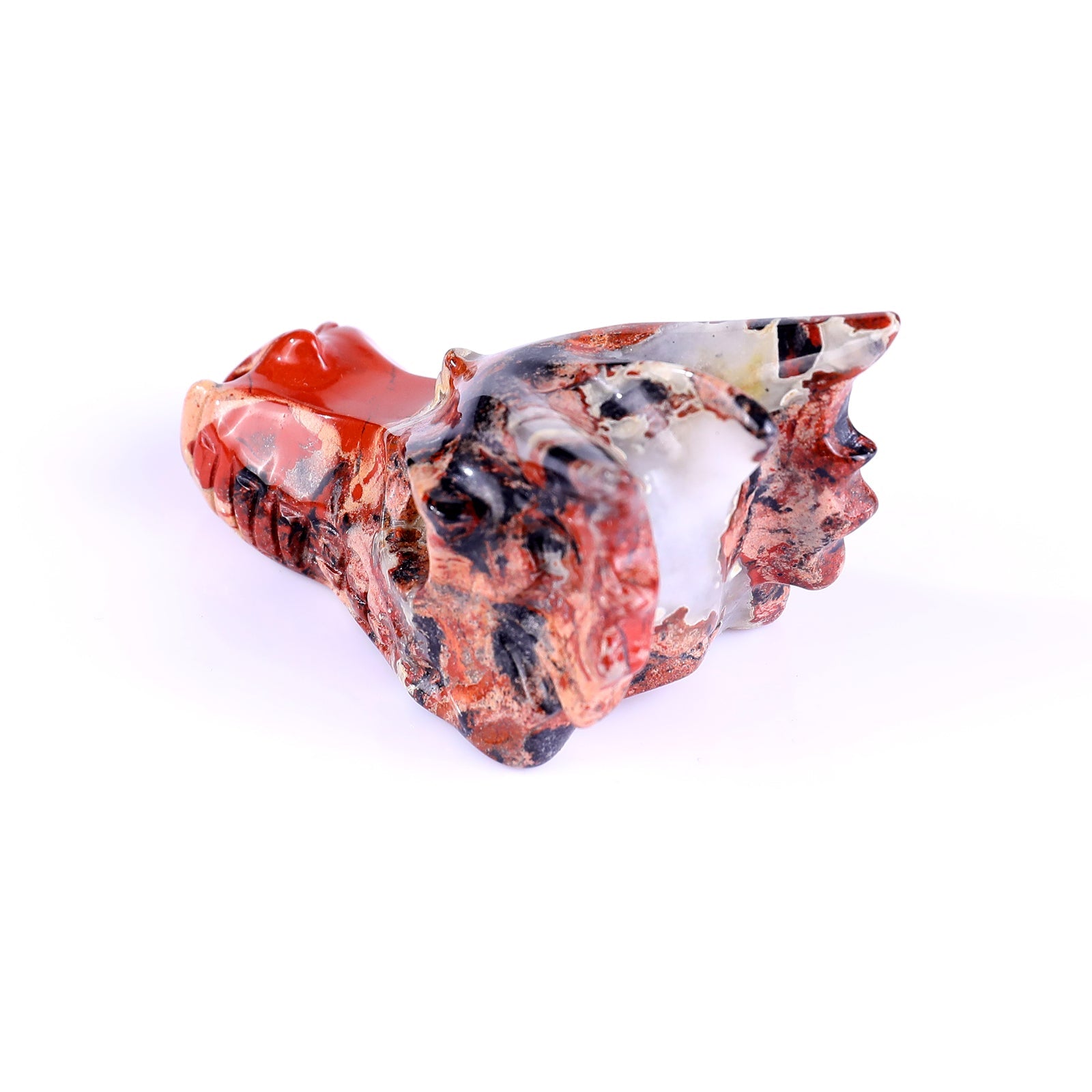 Nicedony 3.1" Red Jasper Hand Carved Crystal Dragon Skull Sculpture - View 6