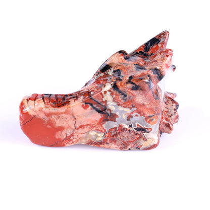 Nicedony 3.1" Red Jasper Hand Carved Crystal Dragon Skull Sculpture - View 8